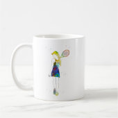 weibliche Tennisspielerin Kaffeetasse (Links)