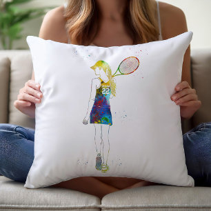 weibliche Tennisspielerin Kissen