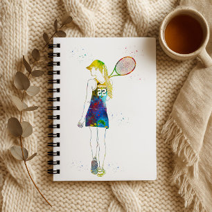 weibliche Tennisspielerin Notizblock