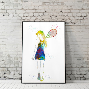 weibliche Tennisspielerin Poster
