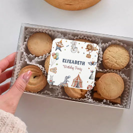 Weibliche Tiere Circus Geburtstagsparty Quadratischer Aufkleber