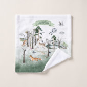 Weibliche Tiere im Wald individuell anpassbar Badhandtuch Set (Waschlappen)
