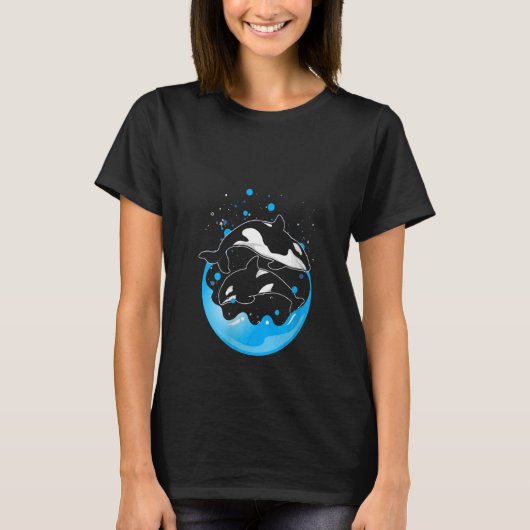 Weibliche Tiere Ozean Tierorca Killerwal T-Shirt (Vorderseite)