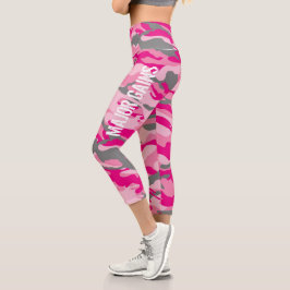 Weibliche Trainerin Rosa Camouflage Individuelle N Capri Leggings