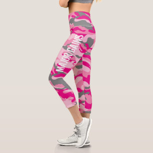 Weibliche Trainerin Rosa Camouflage Individuelle N Capri Leggings