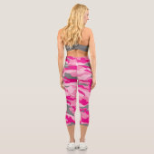 Weibliche Trainerin Rosa Camouflage Individuelle N Capri Leggings (Rückseite)
