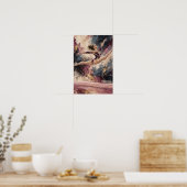 Weibliche Turnerin Split Leap Expressiver abstrakt Poster (Küche)