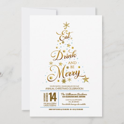 Weibliche Typografie Weihnachtsgebäck Party Einladung (Vorderseite)