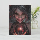 Weibliche Vampire Lächeln mit Orb Einladung (Stehend Vorderseite)