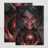 Weibliche Vampire Lächeln mit Orb Einladung (Vorne/Hinten)