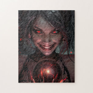 Weibliche Vampire Lächeln mit Orb Puzzle
