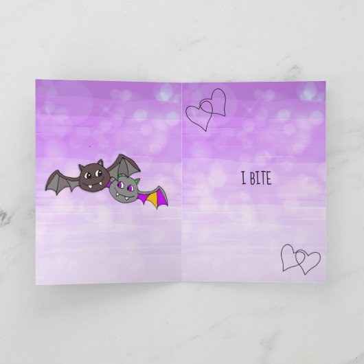 Weibliche Vampire, romantisches Halloween I BITE Karte (Innenseite)