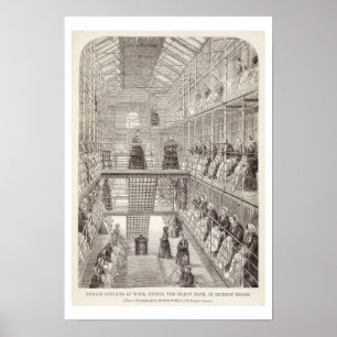 Weibliche Verurteilungen bei der Arbeit während de Poster