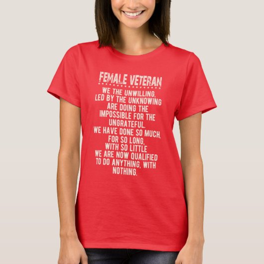 Weibliche Veteran Frauen Unwillige Frauen T-Shirt (Vorderseite)