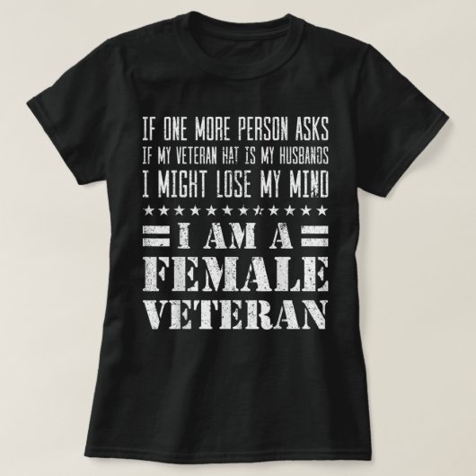 Weibliche Veteran Husband Hat Veterans Tagesgesche T-Shirt (Design vorne)