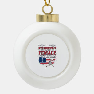 Weibliche Veteranenmacht Patriotisches Vintage-Shi Keramik Kugel-Ornament