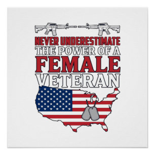 Weibliche Veteranenmacht Patriotisches Vintage-Shi Poster