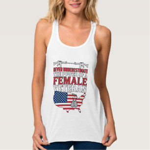 Weibliche Veteranenmacht Patriotisches Vintage-Shi Tank Top