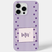 Weibliche violette Streifen und Lila Blume Case-Mate iPhone Hülle (Rückseite)