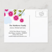 Weibliche Vögel Ankündigungspostkarte (Rückseite)