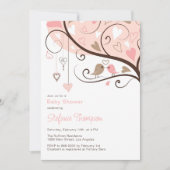 Weibliche Vögel Es ist eine Mädchen-Baby-Dusche Ei Einladung (Vorderseite)