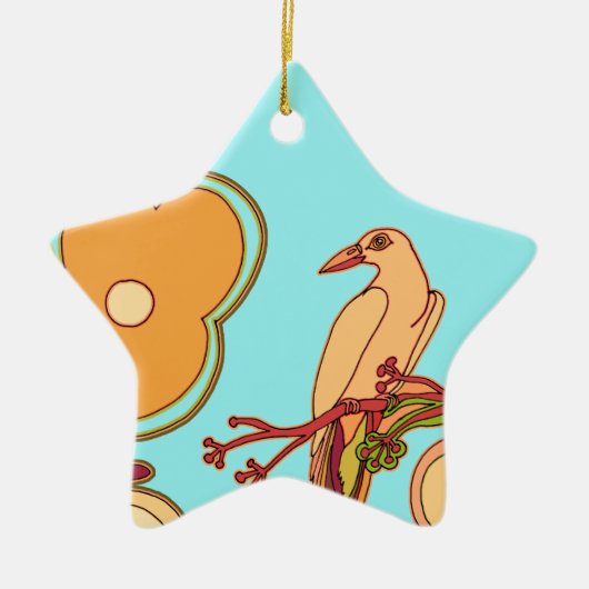 Weibliche Vögel Keramikornament (Vorne)