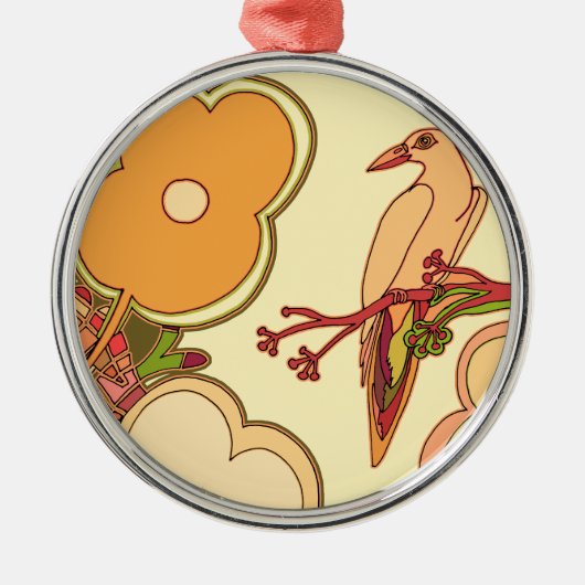 Weibliche Vögel Ornament Aus Metall (Vorne)