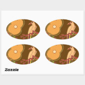 Weibliche Vögel Ovaler Aufkleber (Blatt)