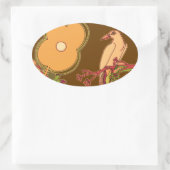 Weibliche Vögel Ovaler Aufkleber (Tasche)