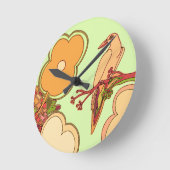 Weibliche Vögel Runde Wanduhr (Winkel)