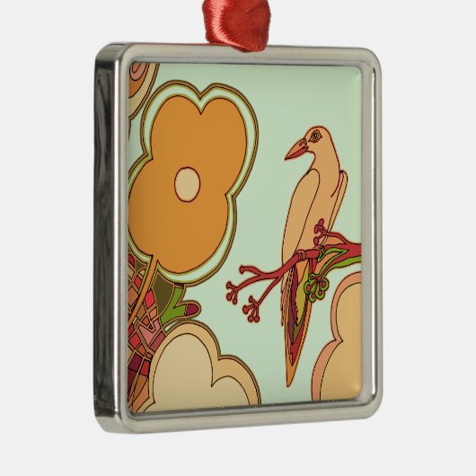 Weibliche Vögel Silbernes Ornament (Rechts)