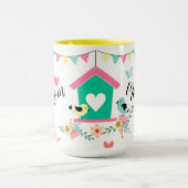 Weibliche Vögel und Birdhouse Tasse (Zentrum)