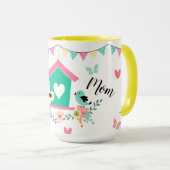Weibliche Vögel und Birdhouse Tasse (VorderseiteRechts)