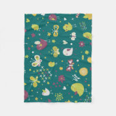 Weibliche Vögel und Schmetterlinge Fleece Blanket (Vorderseite)
