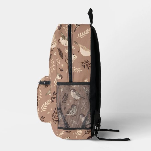 Weibliche Vogelmuster Bedruckter Rucksack (Rechts)