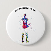 weibliche Volleyballspielerin Button (Vorderseite)