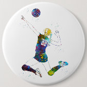 weibliche Volleyballspielerin Button (Vorderseite)