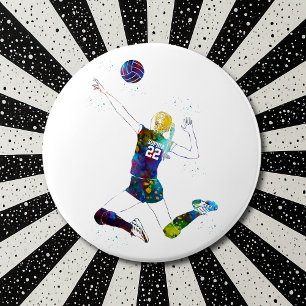 weibliche Volleyballspielerin Button