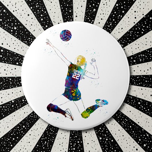 weibliche Volleyballspielerin Button