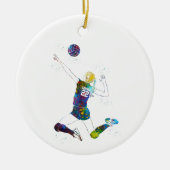 weibliche Volleyballspielerin Keramik Ornament (Vorne)