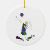weibliche Volleyballspielerin Keramik Ornament (Hinten)