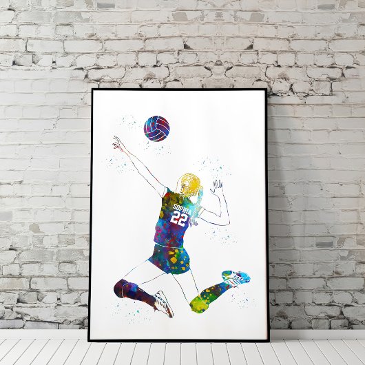 Weibliche Volleyballspielerin Poster