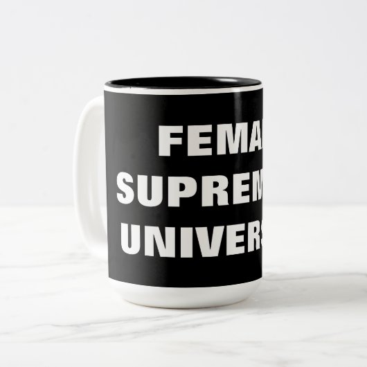 WEIBLICHE VORHERRSCHAFT-UNIVERSITÄT ZWEIFARBIGE TASSE (Vorderseite Links)