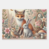 Weibliche Waldtiere Geschenkpapier Set (Vorderseite 2)