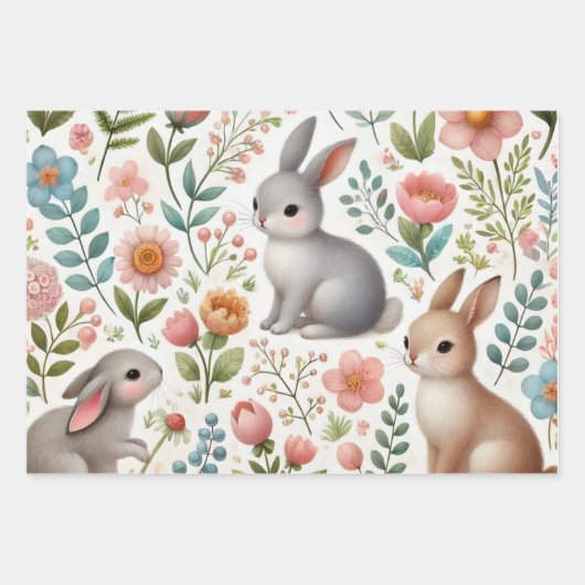 Weibliche Waldtiere Geschenkpapier Set (Vorderseite)