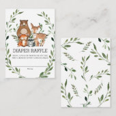 Weibliche Waldtiere Grünpflanzen Windelwindeln Begleitkarte (Vorne/Hinten)