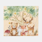 Weibliche Waldtiere Kinder Fleecedecke (Vorderseite (Horizontal))
