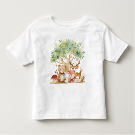 Weibliche Waldtiere Kleinkind T-shirt