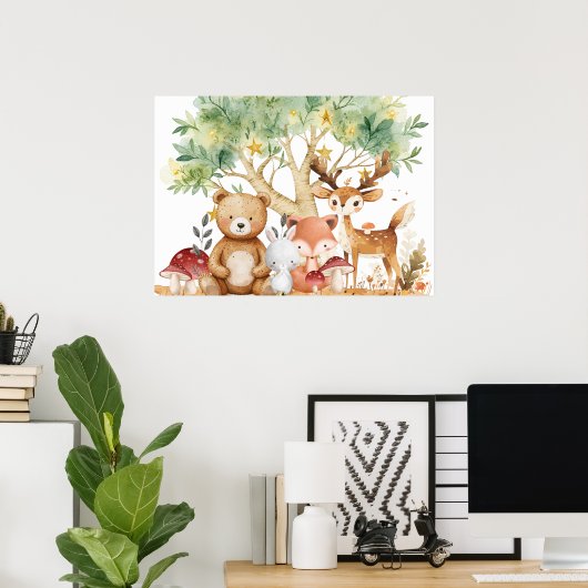 Weibliche Waldtiere Poster (Heimbüro)