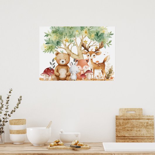 Weibliche Waldtiere Poster (Küche)